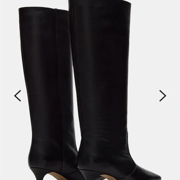 Steve Madden Lander Black Leather kitten Heeled Boots 8.5 - Picture 5 of 14